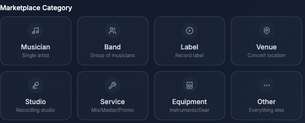 Marketplace categories overview